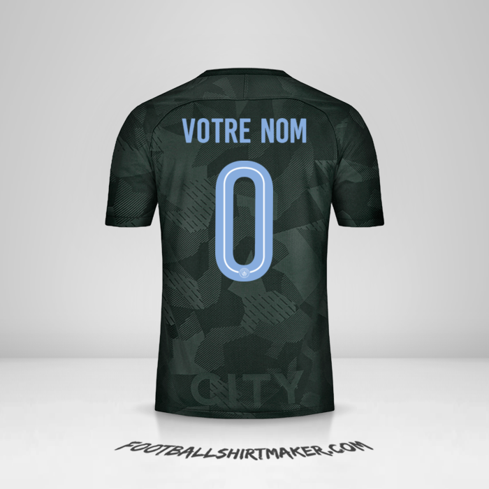 Maillot Manchester City Cup 2017/18 III -  votre nom - 0