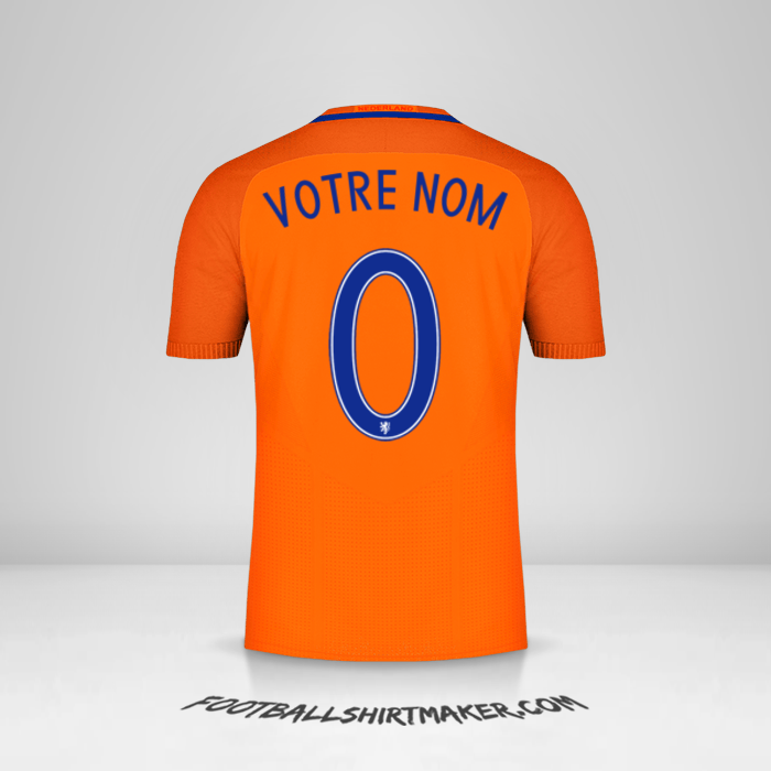 Maillot Pays-Bas 2016 -  votre nom - 0