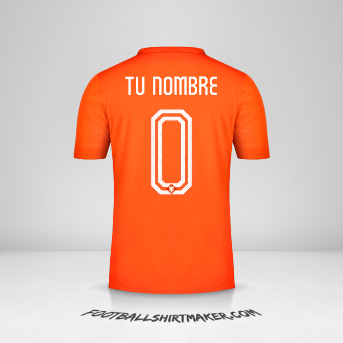 Camiseta Paises Bajos 2014/15 -  tu nombre - 0