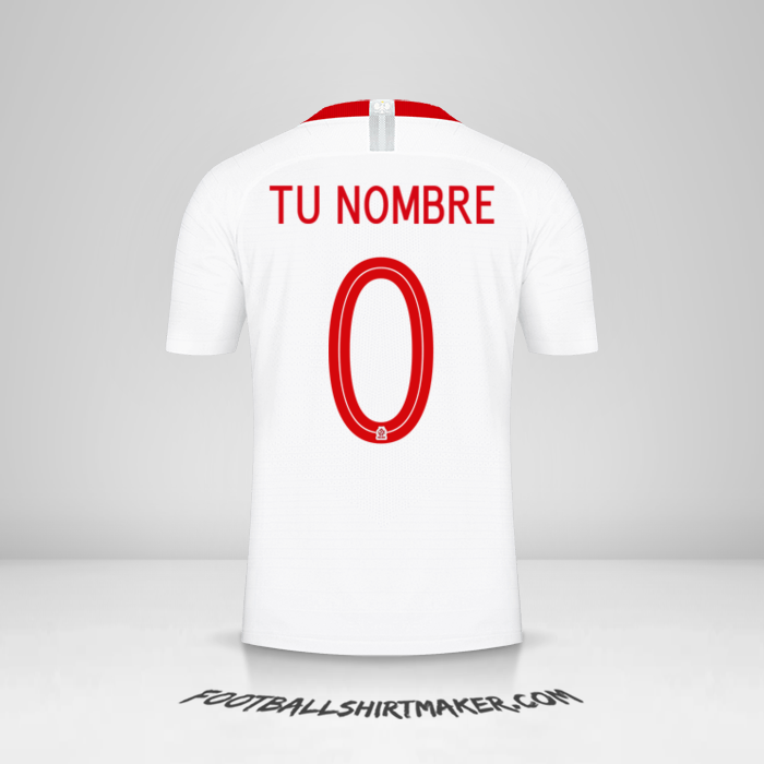 Jersey Polonia 2018 -  tu nombre - 0
