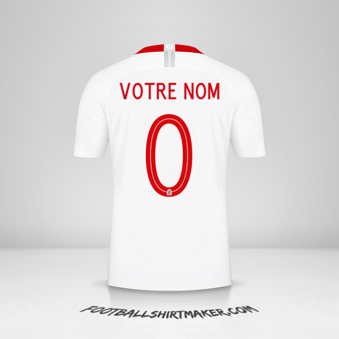Maillot Pologne 2018 -  votre nom - 0