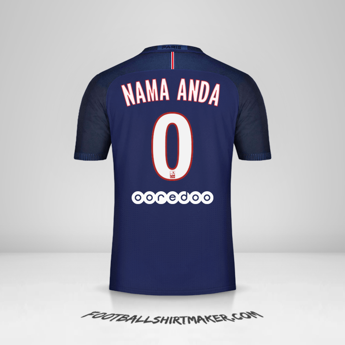Jersey Paris Saint Germain 2016/17 -  nama anda - 0