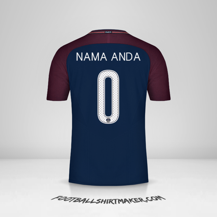 Jersey Paris Saint Germain 2017/18 Cup -  nama anda - 0