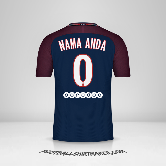Jersey Paris Saint Germain 2017/18 -  nama anda - 0