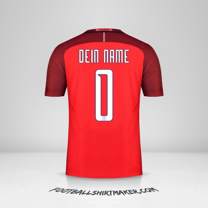 Trikot Paris Saint Germain Cup 2016/17 II -  dein name - 0