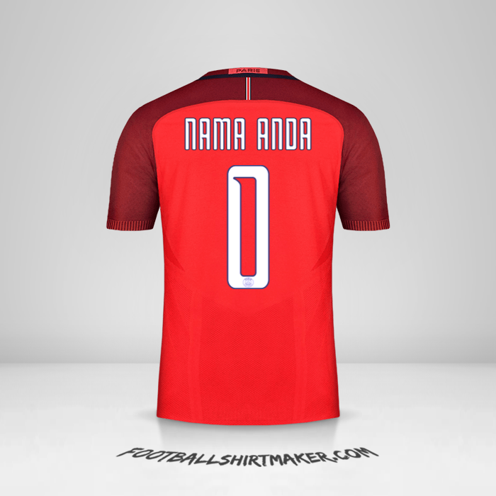 Jersey Paris Saint Germain Cup 2016/17 II -  nama anda - 0