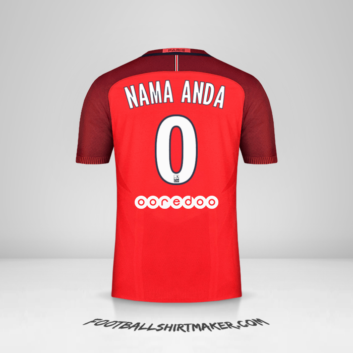 Jersey Paris Saint Germain 2016/17 II -  nama anda - 0