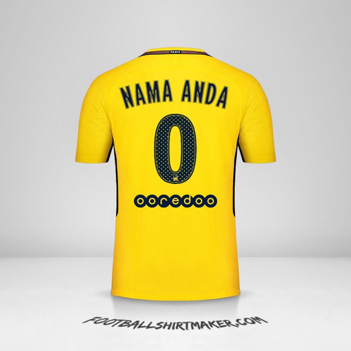 Jersey Paris Saint Germain 2017/18 II -  nama anda - 0