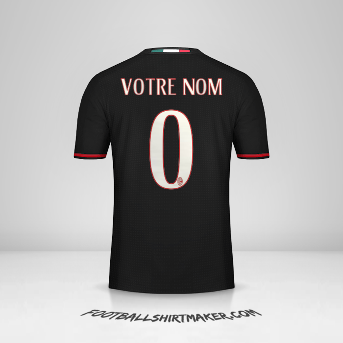 Maillot AC Milan 2016/17 -  votre nom - 0