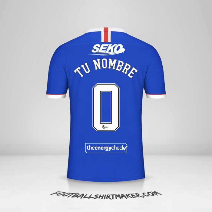 Camiseta Rangers FC 2020/21 -  tu nombre - 0