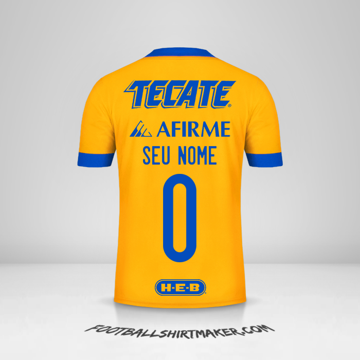 Camisa Tigres UANL 2020/21 -  seu nome - 0