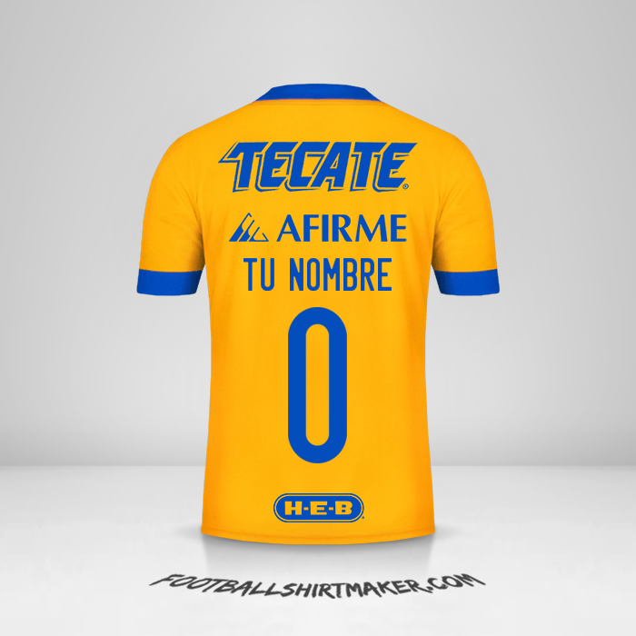 Camiseta Tigres UANL 2020/21 -  tu nombre - 0
