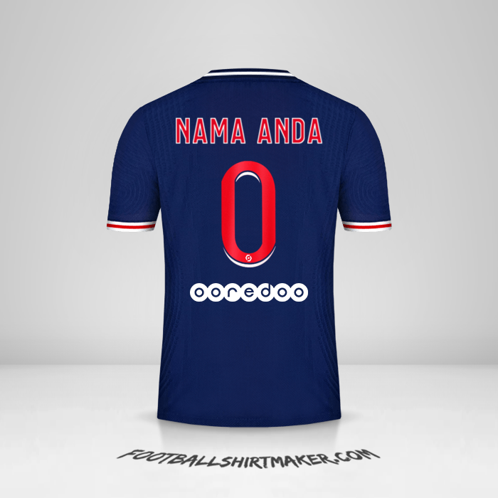 Jersey Paris Saint Germain 2020/21 -  nama anda - 0