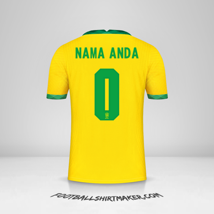 Jersey Brasil 2020/21 -  nama anda - 0