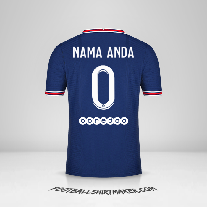 Jersey Paris Saint Germain 2021/2022 -  nama anda - 0