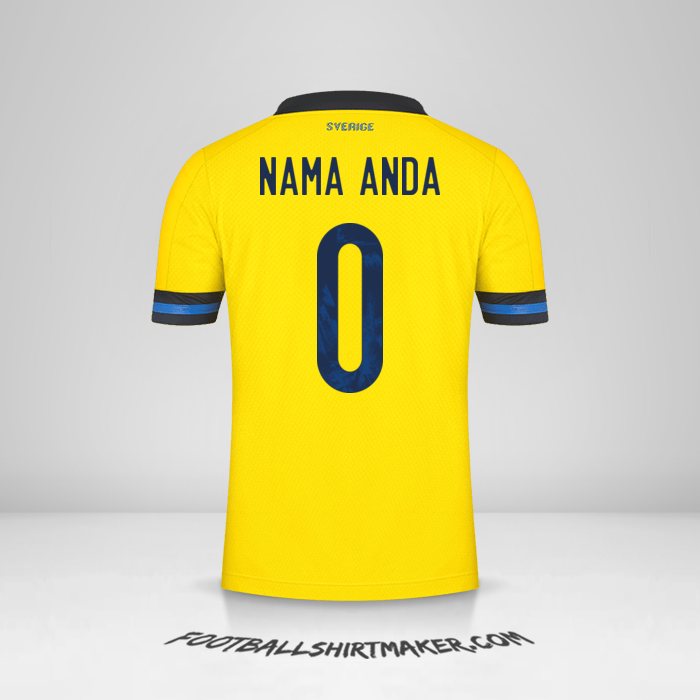 Jersey Swedia 2020/2021 -  nama anda - 0