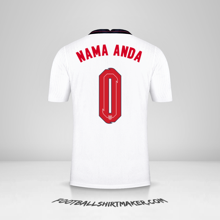 Jersey Inggris 2020/2021 -  nama anda - 0