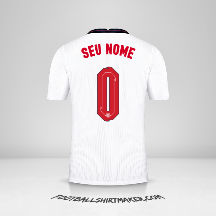 Camisa Inglaterra 2020/2021 -  seu nome - 0