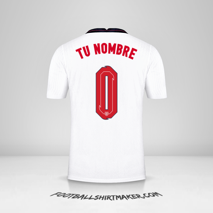 Camiseta Inglaterra 2020/2021 -  tu nombre - 0