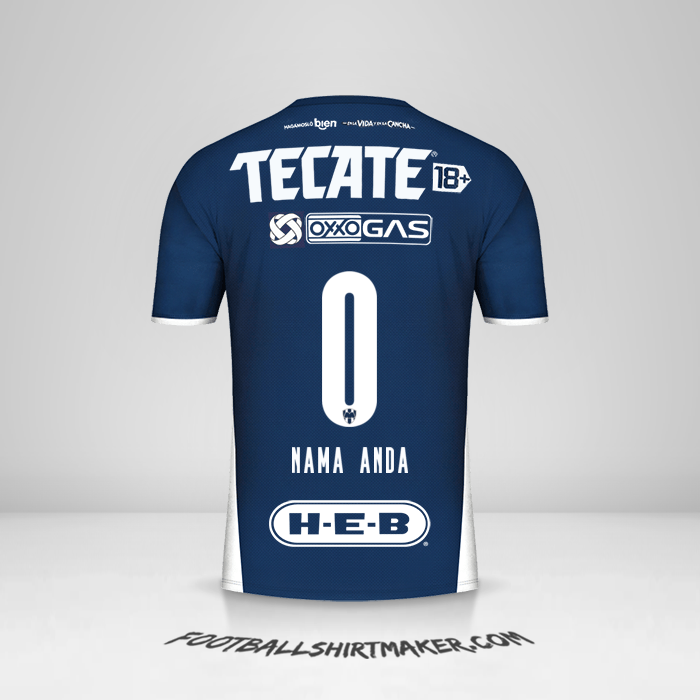 Jersey Monterrey 2021/2022 -  nama anda - 0
