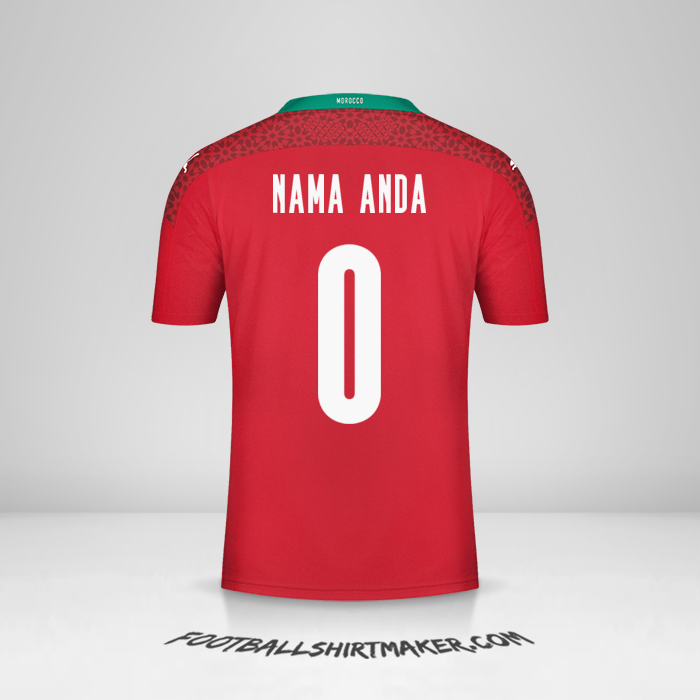 Jersey Maroko 2020/2021 -  nama anda - 0