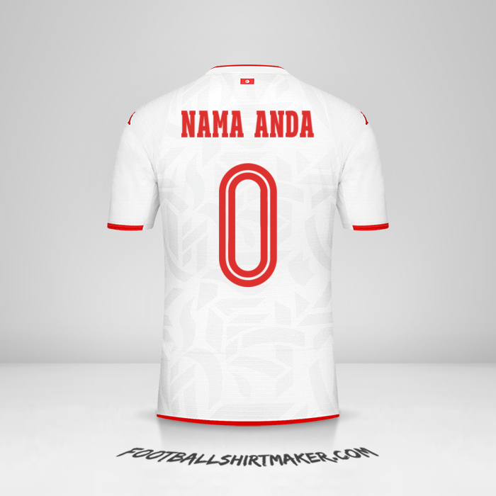 Jersey Tunisia 2022 II -  nama anda - 0