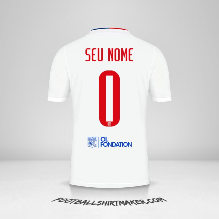 Camisa Olympique Lyon 2021/2022 UEL -  seu nome - 0
