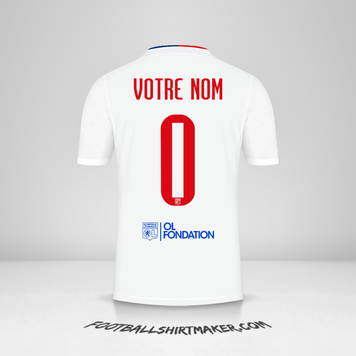 Maillot Olympique Lyon 2021/2022 UEL -  votre nom - 0