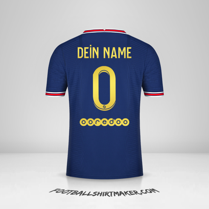 Trikot Paris Saint Germain 2021/2022 Gold -  dein name - 0