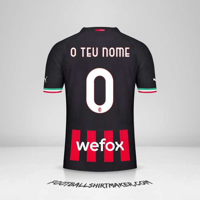 Camisola AC Milan 2022/2023 -  o teu nome - 0