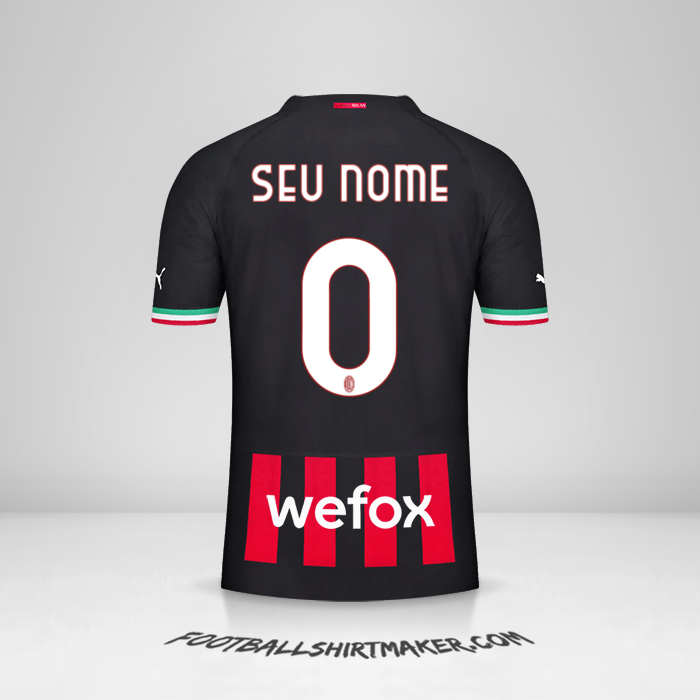 Camisa AC Milan 2022/2023 -  seu nome - 0