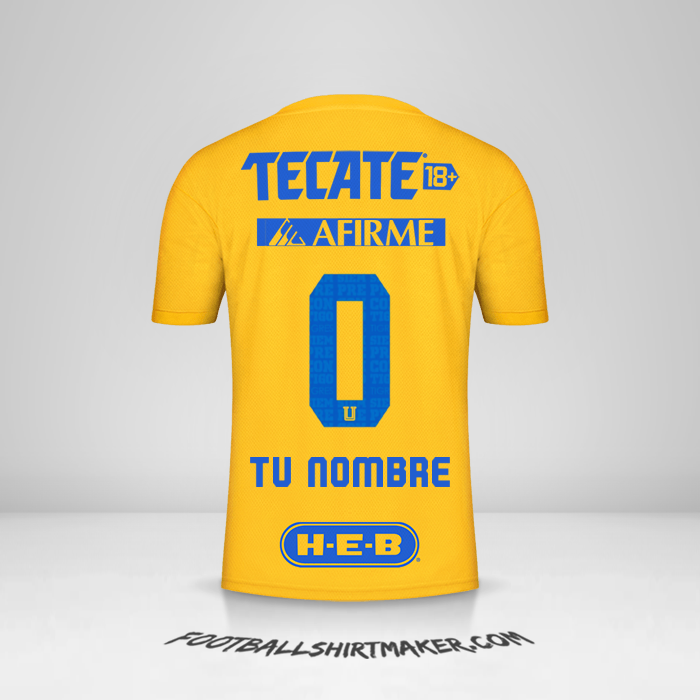 Camiseta Tigres UANL 2022/2023 -  tu nombre - 0