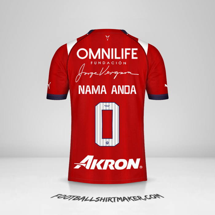 Jersey Guadalajara 2022/2023 -  nama anda - 0