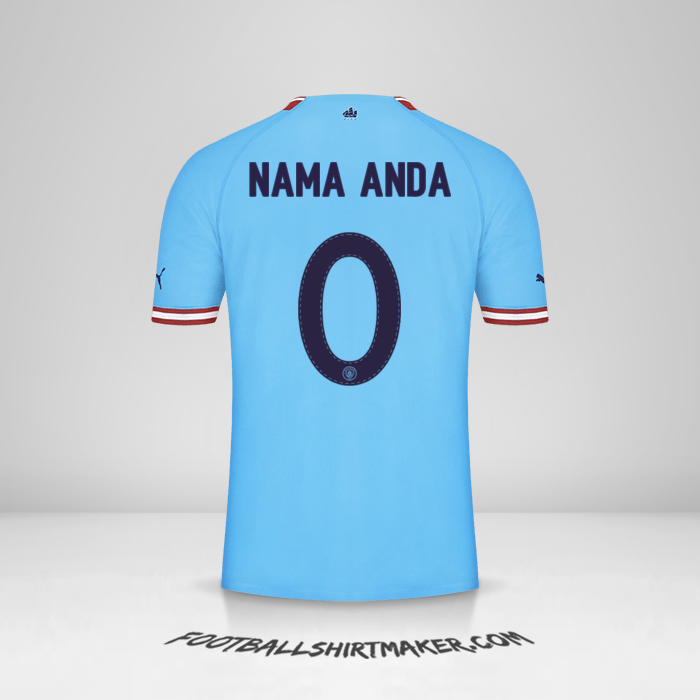 Jersey Manchester City Cup 2022/2023 -  nama anda - 0
