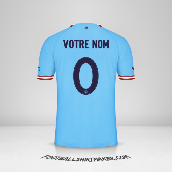 Maillot Manchester City Cup 2022/2023 -  votre nom - 0