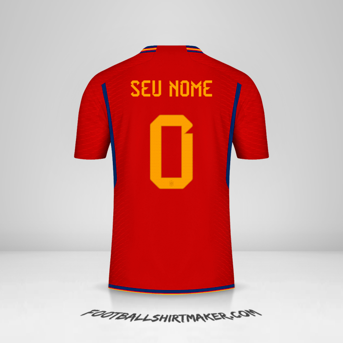 Camisa Espanha 2022 -  seu nome - 0