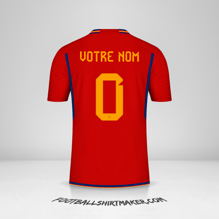 Maillot Espagne 2022 -  votre nom - 0
