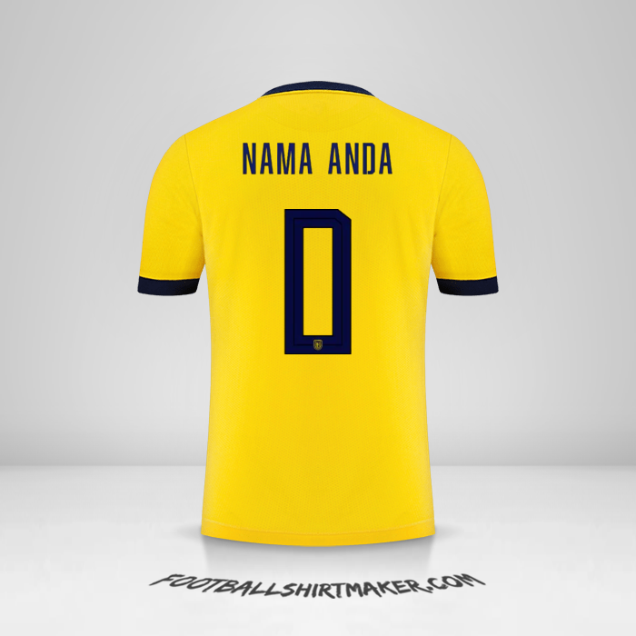 Jersey Ekuador 2022 -  nama anda - 0