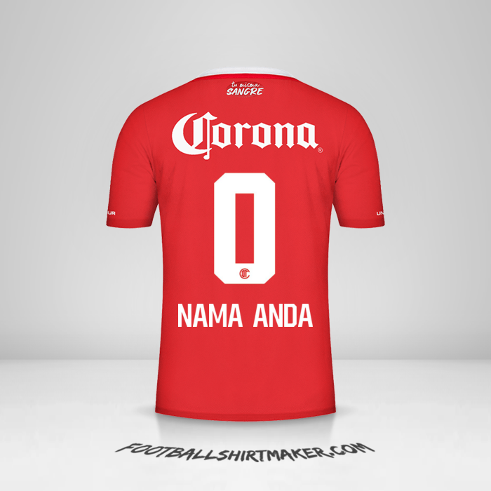 Jersey Toluca FC 2022/2023 -  nama anda - 0