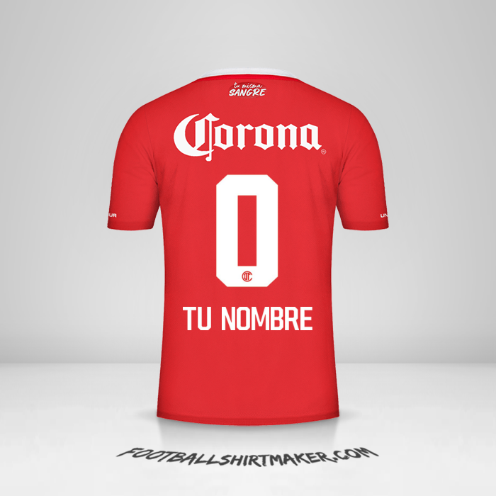 Camiseta Toluca FC 2022/2023 -  tu nombre - 0
