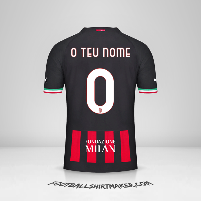 Camisola AC Milan Cup 2022/2023 -  o teu nome - 0