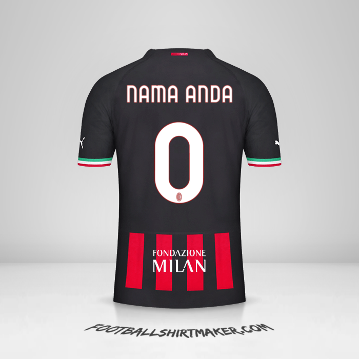 Jersey AC Milan Cup 2022/2023 -  nama anda - 0