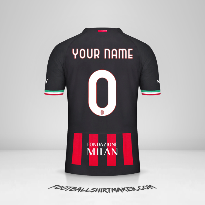 Jersey AC Milan Cup 2022/2023 -  your name - 0