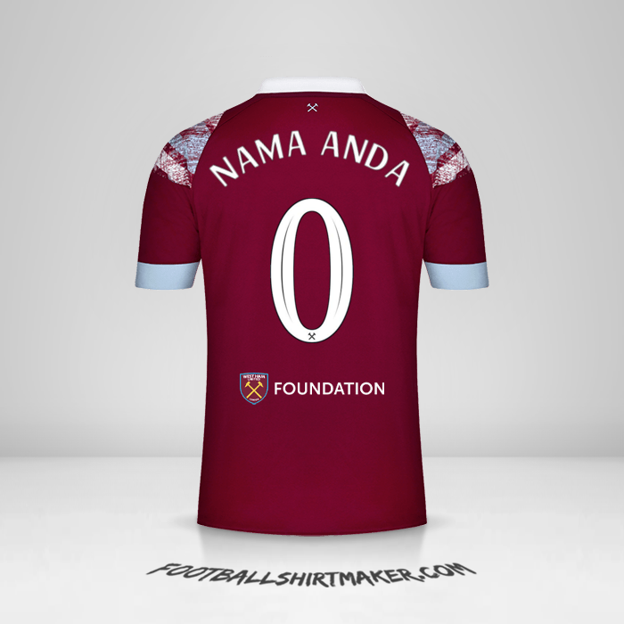 Jersey West Ham United FC Cup 2022/2023 -  nama anda - 0