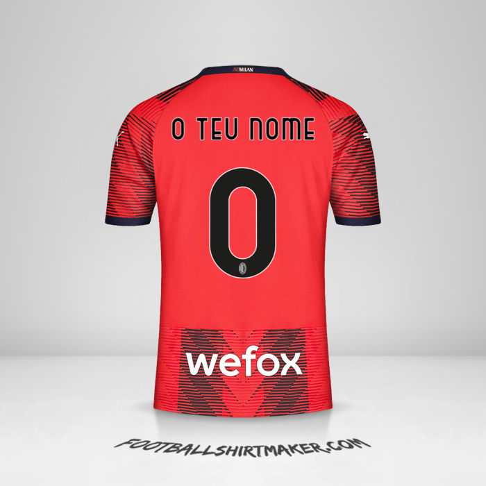 Camisola AC Milan 2023/2024 -  o teu nome - 0