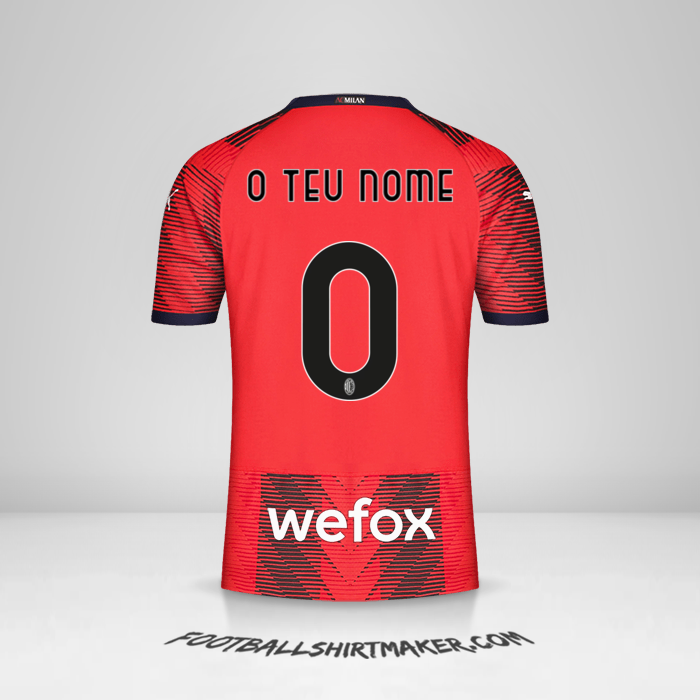 Camisola AC Milan 2023/2024 -  o teu nome - 0
