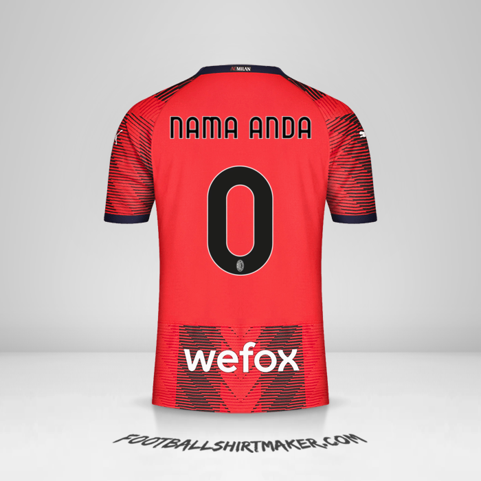 Jersey AC Milan 2023/2024 -  nama anda - 0