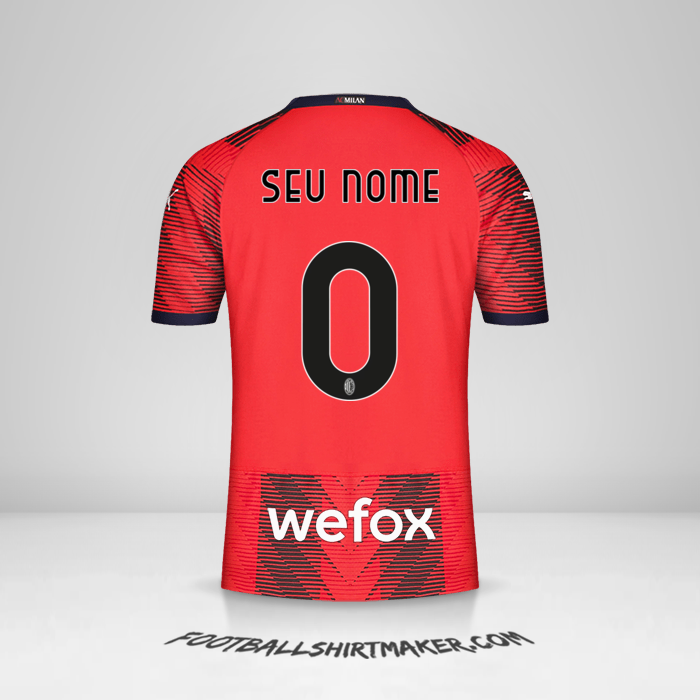 Camisa AC Milan 2023/2024 -  seu nome - 0