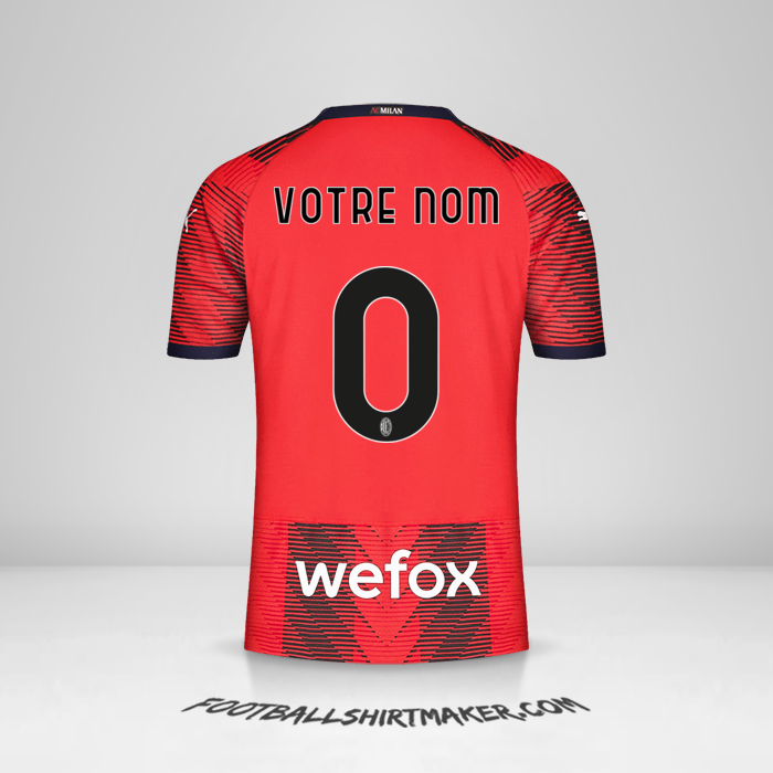 Maillot AC Milan 2023/2024 -  votre nom - 0