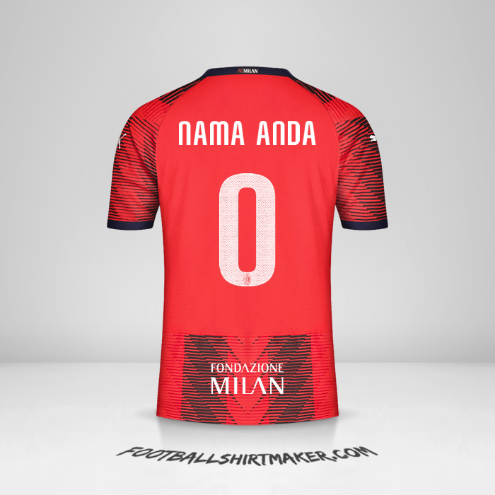 Jersey AC Milan Cup 2023/2024 -  nama anda - 0